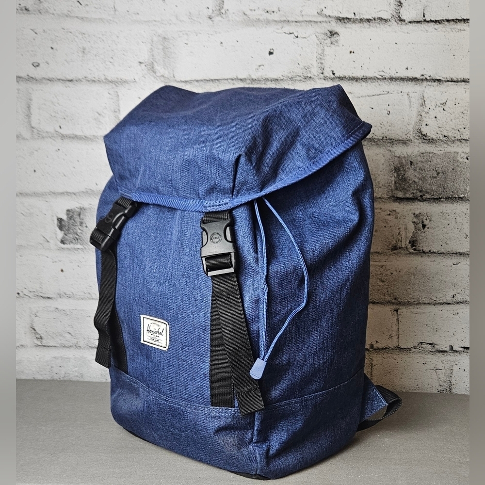 Herschel Iona Backpack Blue Crosshatch Laptop Travel School Bag With Flaws